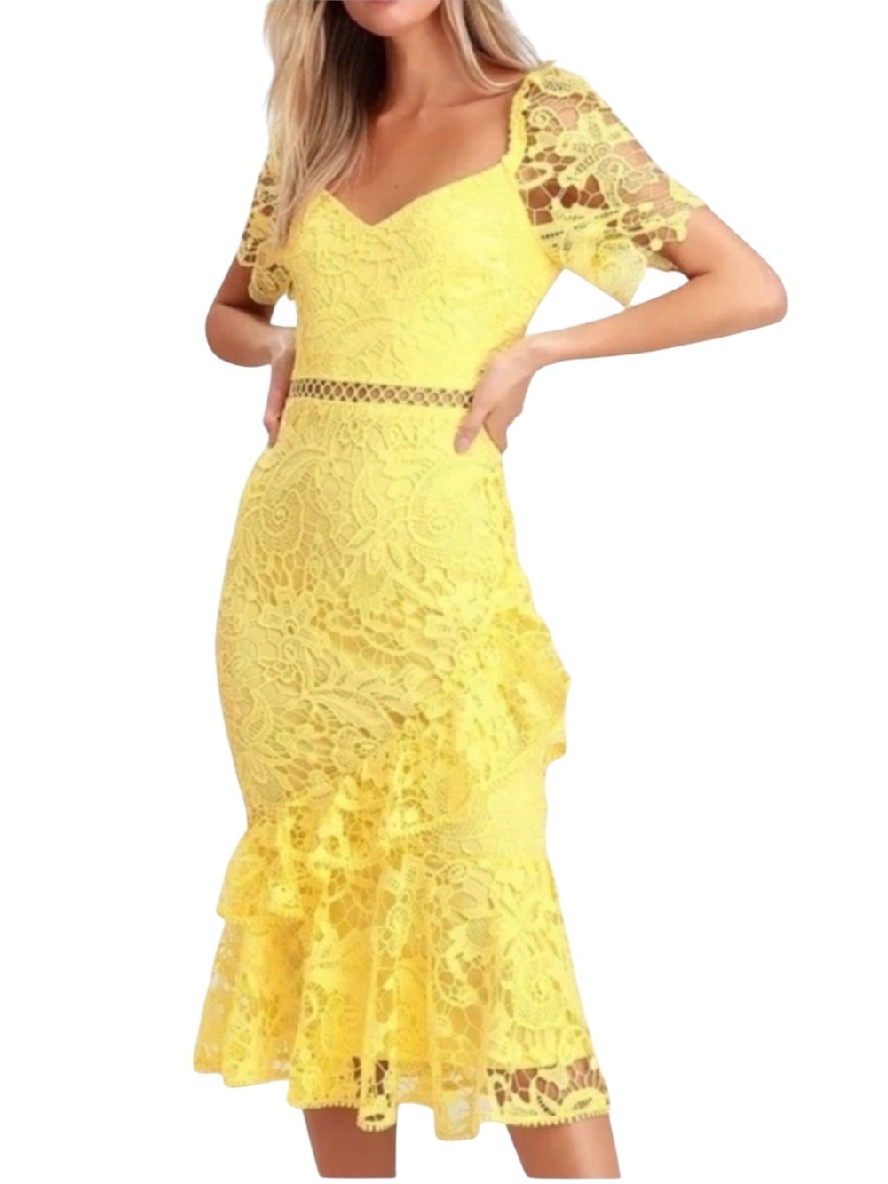 Lulu's Lace Midi Dress